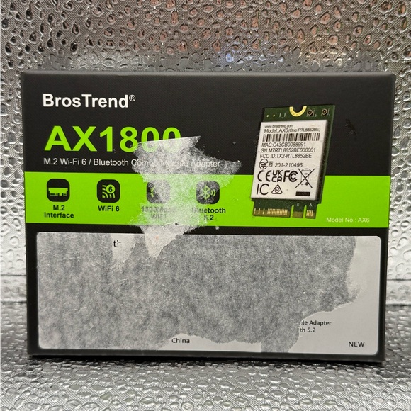 BrosTrend AX1800 WiFi 6 and Bluetooth 5.2 m.2 Upgrade Chip for laptops - New - Picture 5 of 7